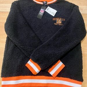NFL Bengals Black and Orange Crewneck Sweater